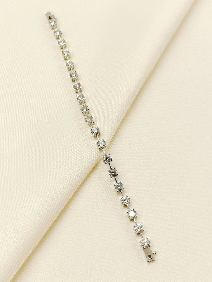 Deborah 92.5 Silver Swarovski Stone Bracelet - House of Sarvati LLC