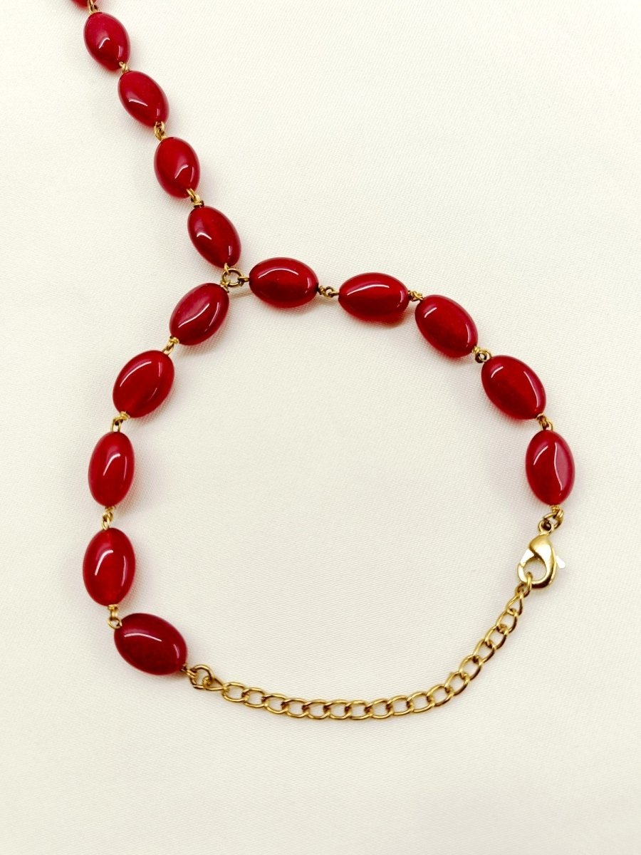 Devanshi Ruby Polki Hathphool Set Of 2 - House of Sarvati LLC