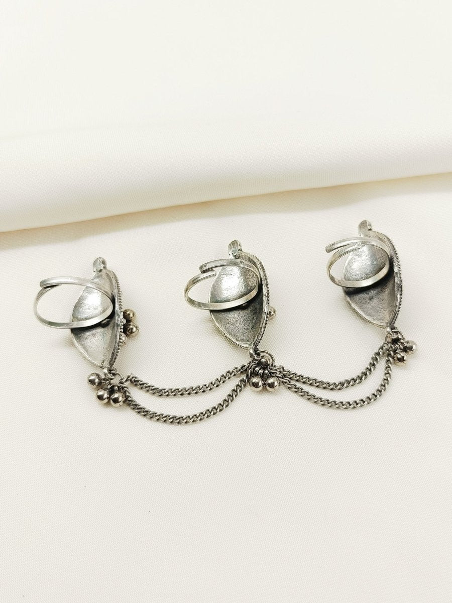 Dharini Plain Oxidized Finger Ring - House of Sarvati LLC