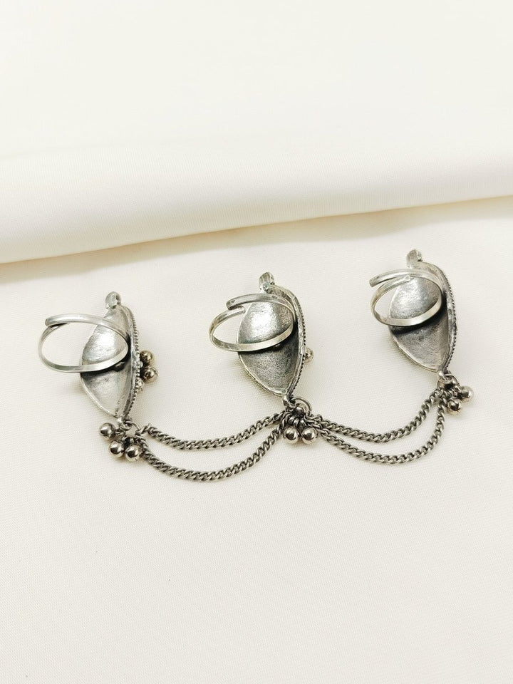 Dharini Plain Oxidized Finger Ring - House of Sarvati LLC