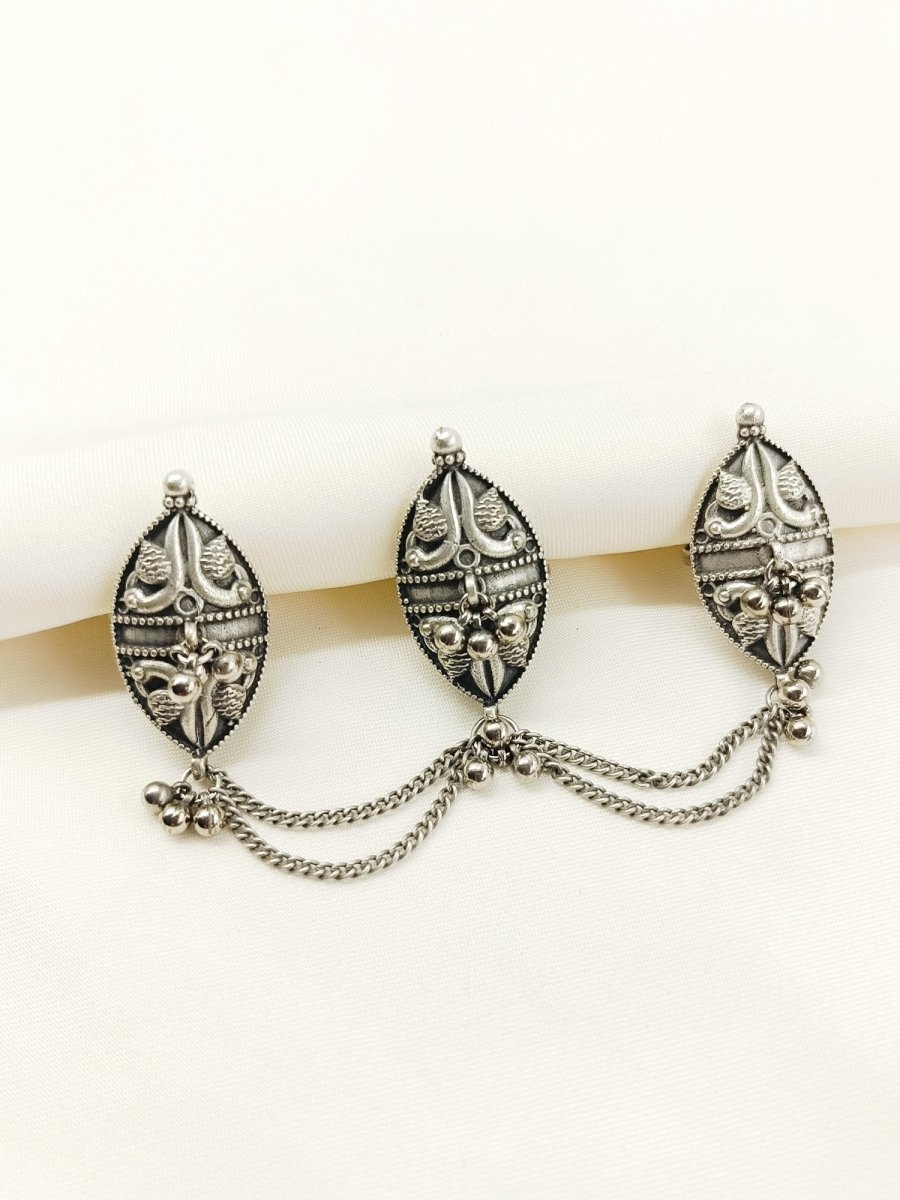 Dharini Plain Oxidized Finger Ring - House of Sarvati LLC