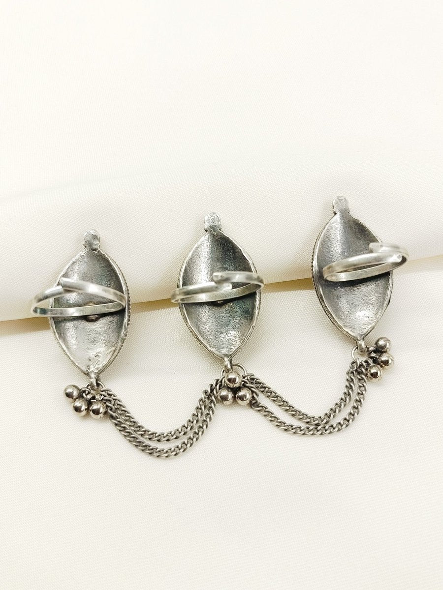 Dharini Plain Oxidized Finger Ring - House of Sarvati LLC