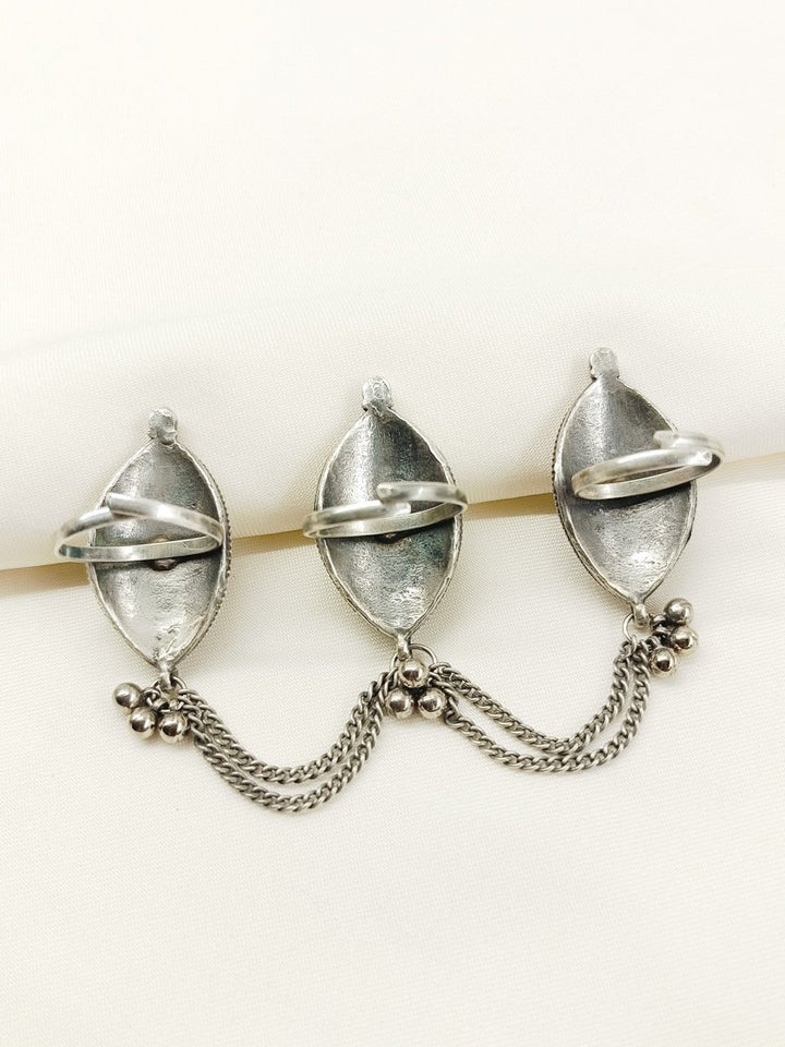 Dharini Plain Oxidized Finger Ring - House of Sarvati LLC