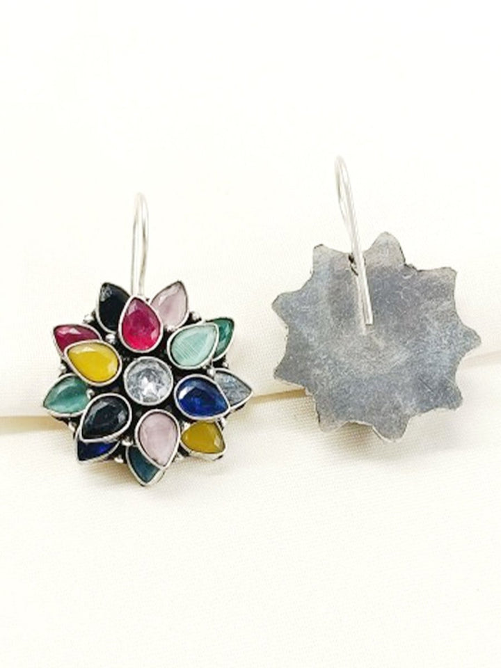 Dhithi Multi Colour Oxidized Earring - House of Sarvati LLC