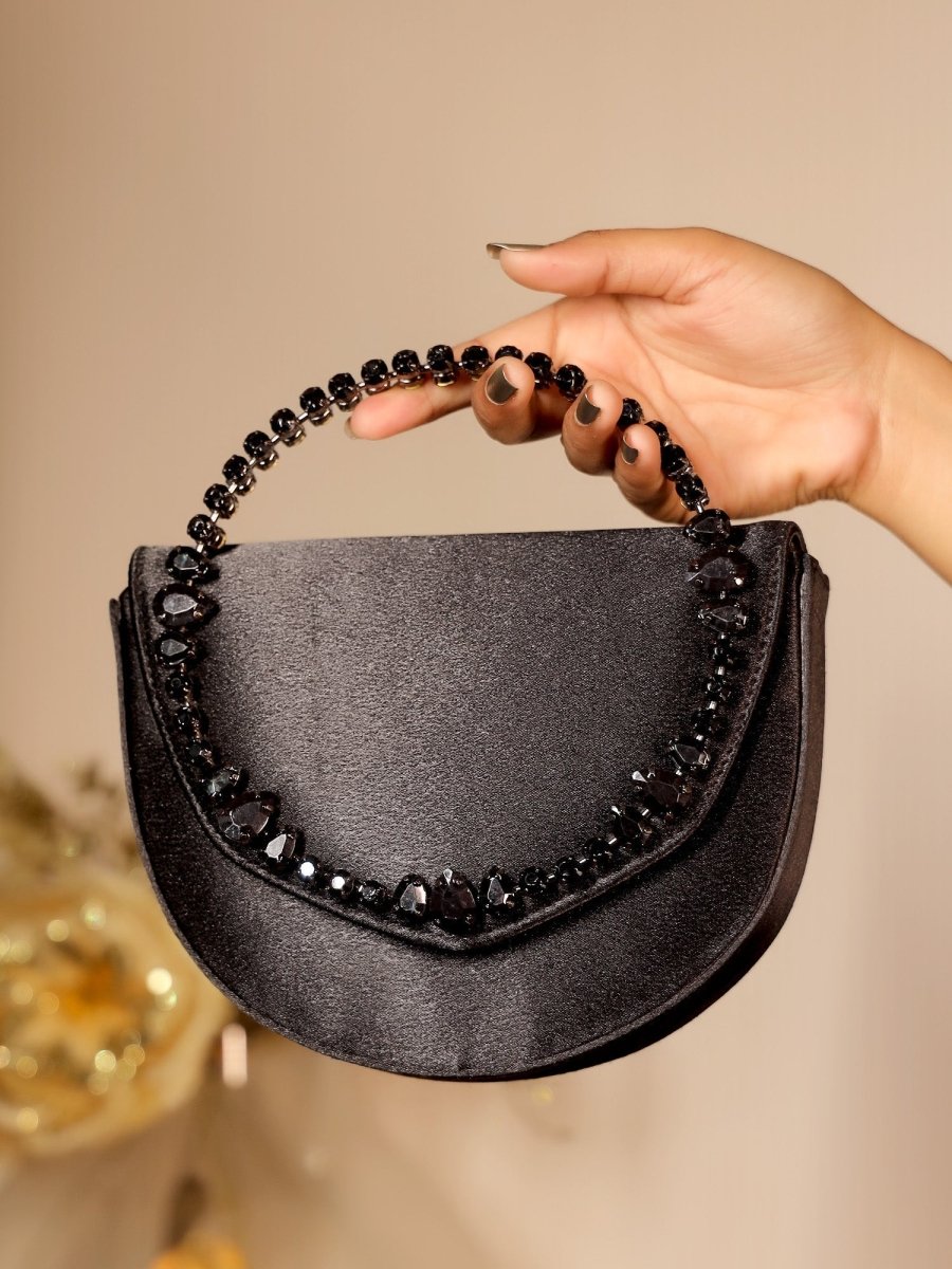 Dikshita Black Evening Clutch - House of Sarvati LLC