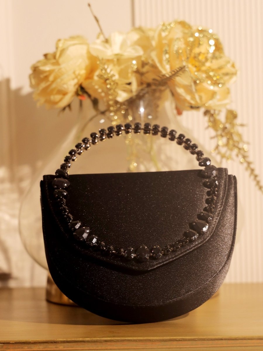 Dikshita Black Evening Clutch - House of Sarvati LLC