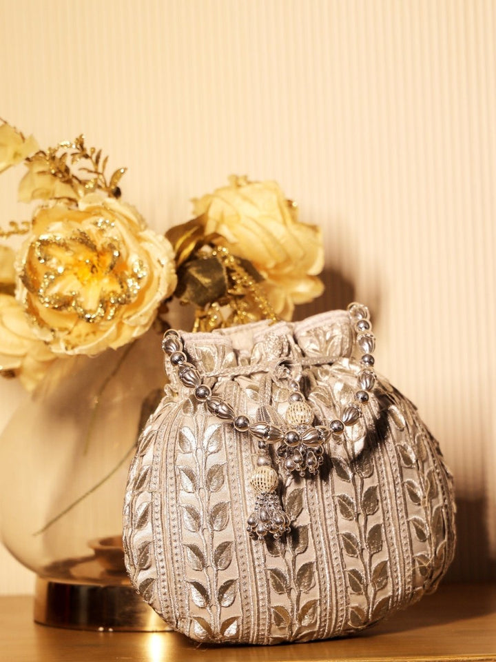 Doris Silver Potli Bag - House of Sarvati LLC