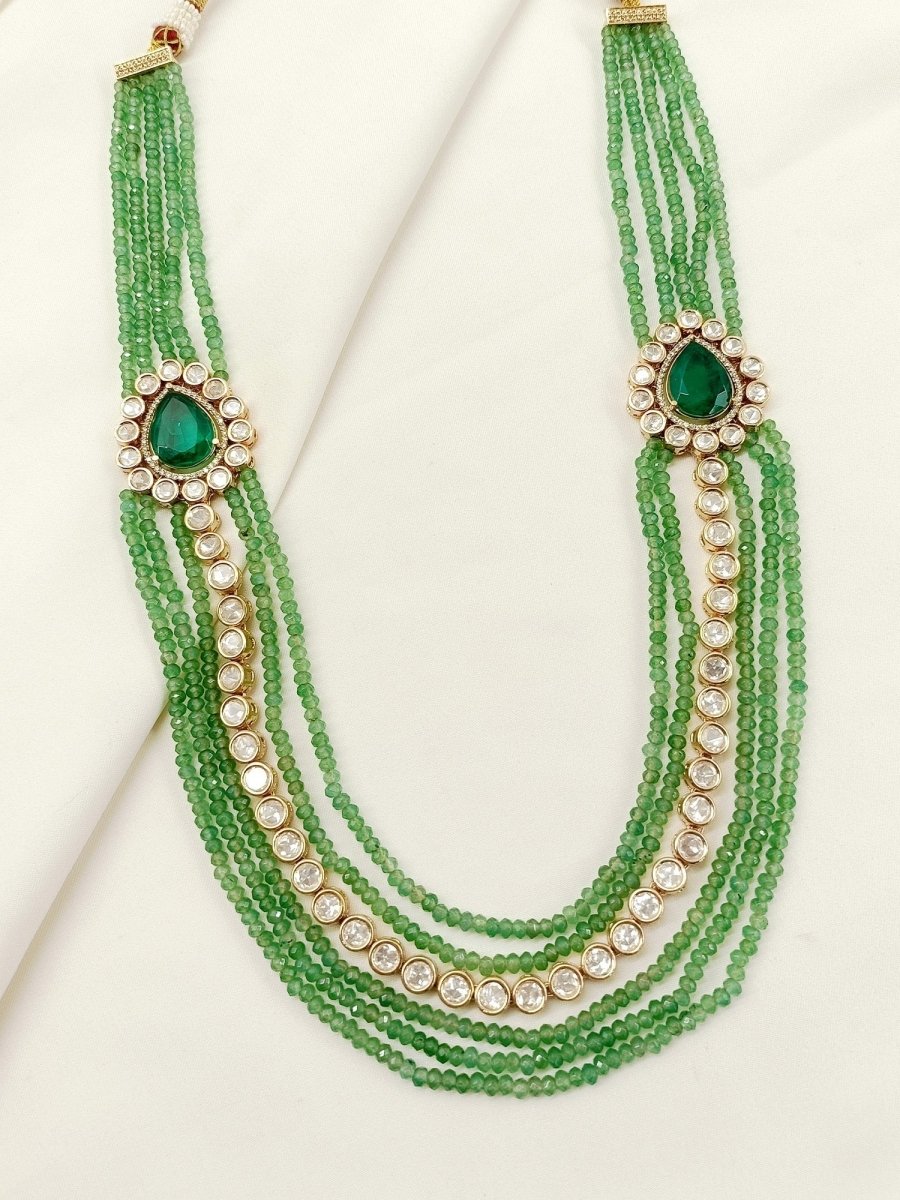 Eda Green Kundan Neckpiece - House of Sarvati LLC