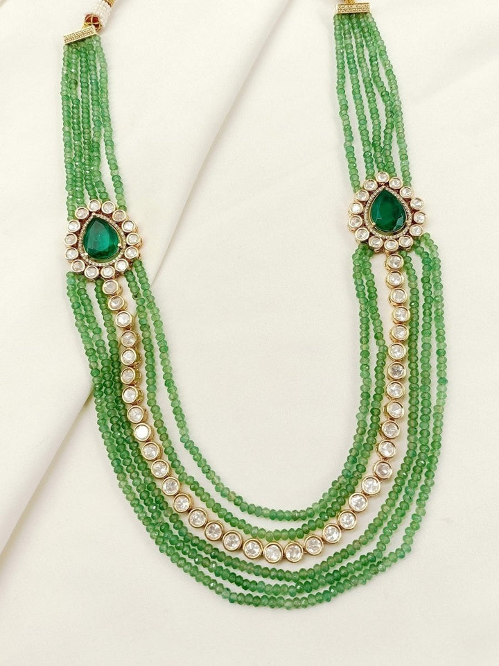 Eda Green Kundan Neckpiece - House of Sarvati LLC