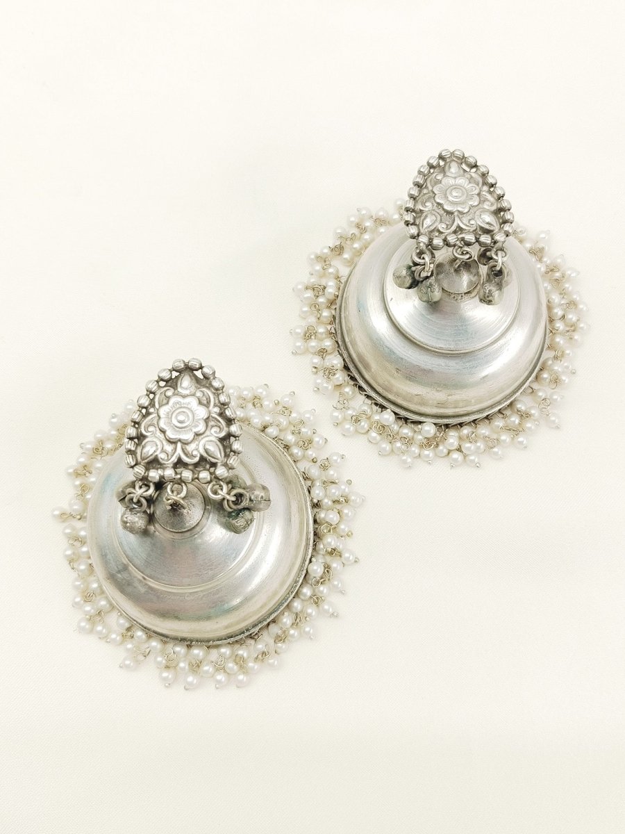 Ela Plain Oxidized Jhumki - House of Sarvati LLC