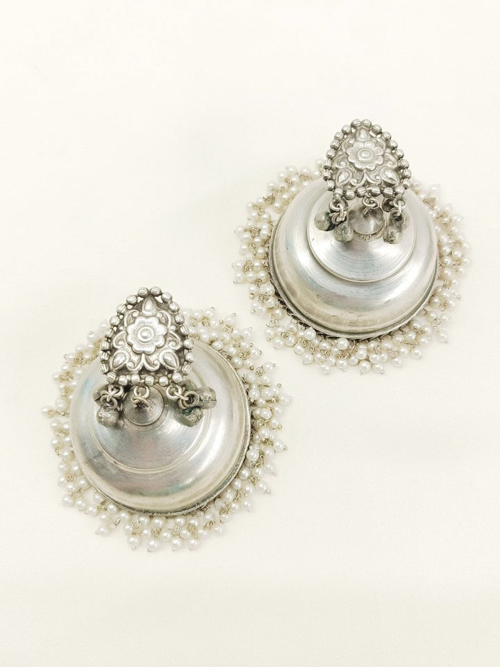 Ela Plain Oxidized Jhumki - House of Sarvati LLC