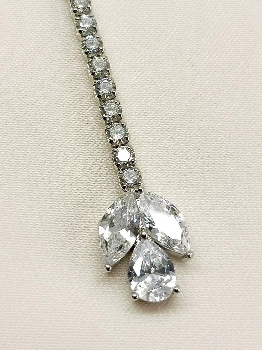 Elaura White American Diamond Maangtikka - House of Sarvati LLC