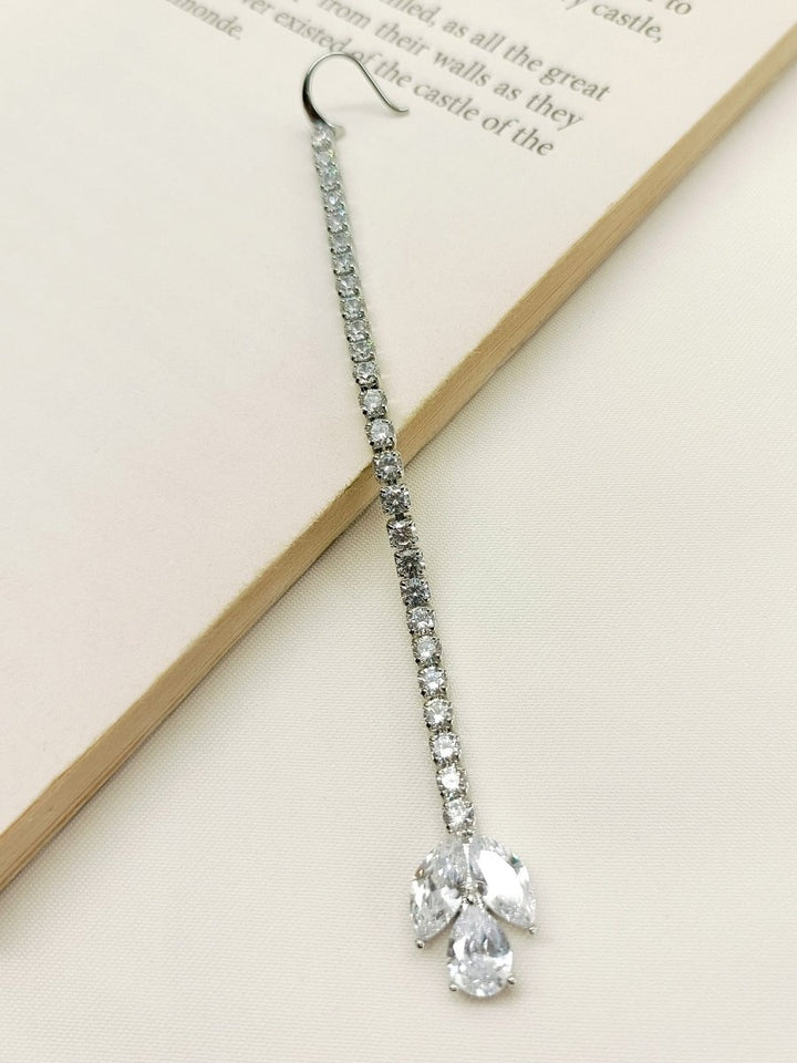 Elaura White American Diamond Maangtikka - House of Sarvati LLC