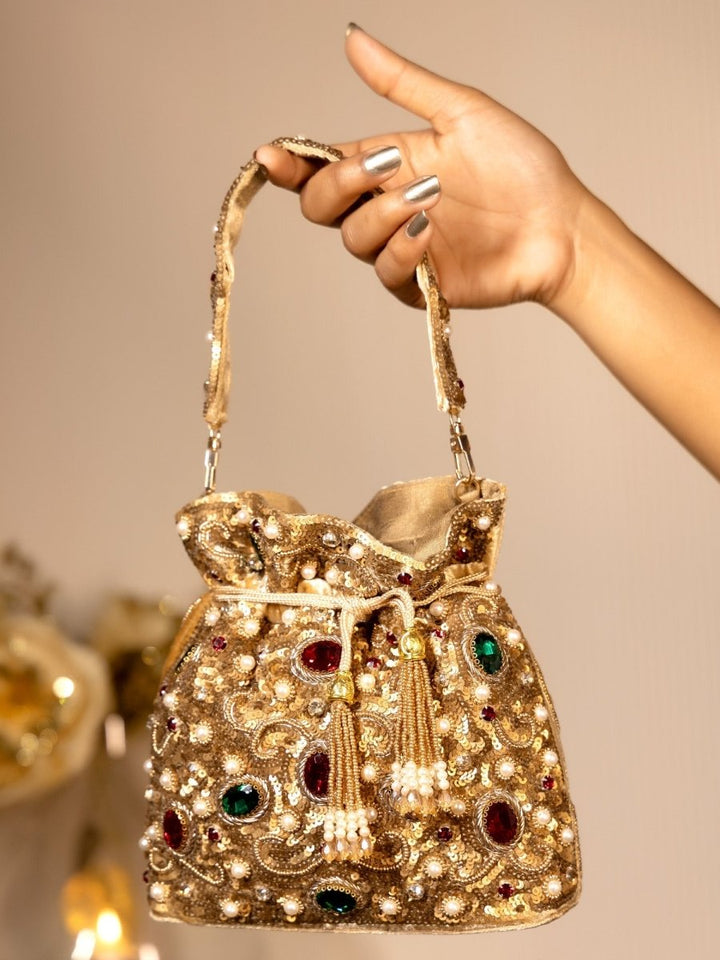 Eshita Copper Potli Bag - House of Sarvati LLC