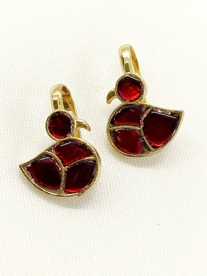 Eta Ruby Gold Plated Kundan Ear Cuff [ Price is for Pair ] - House of Sarvati LLC