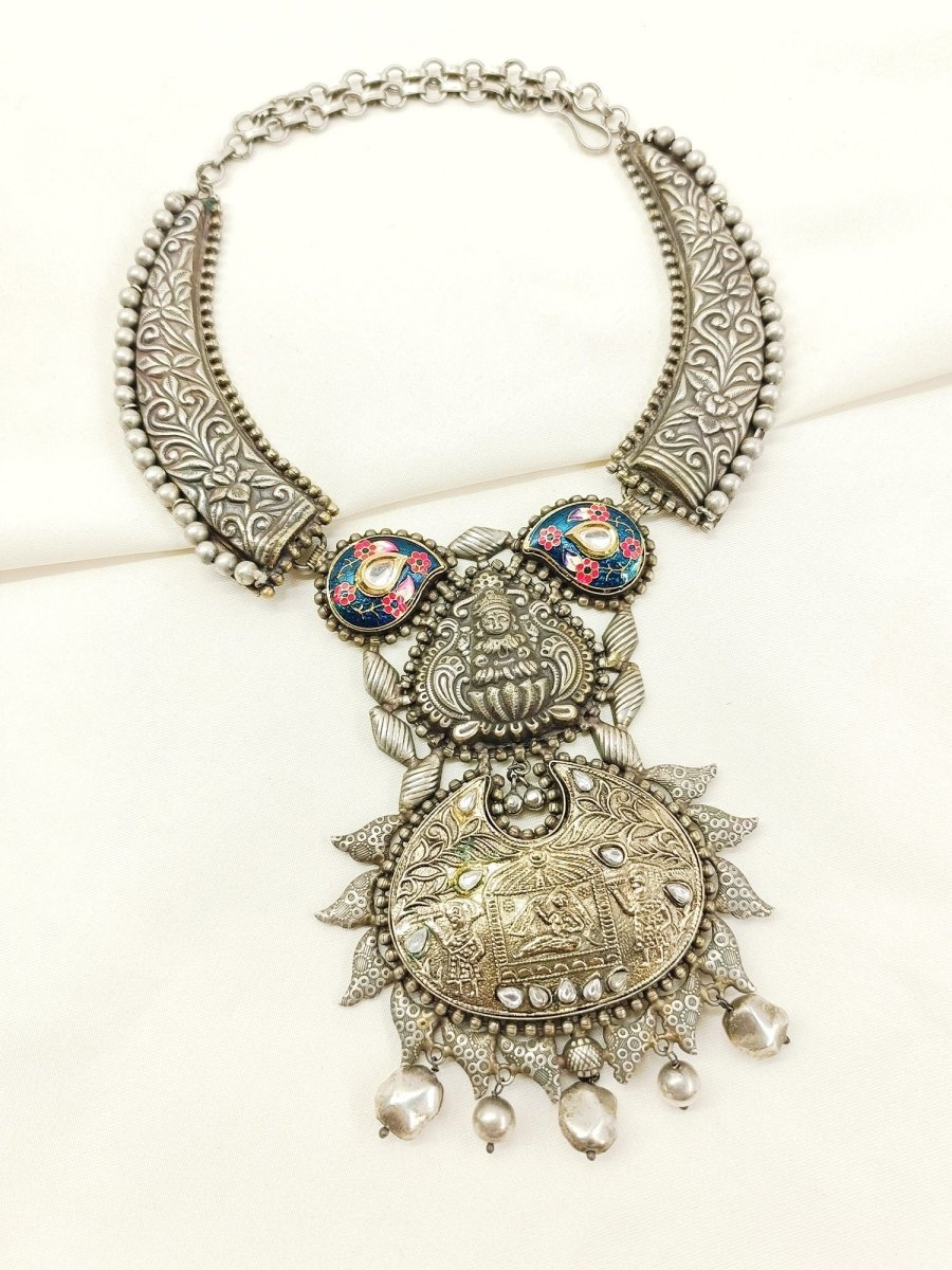 Falaq Black Oxidized Necpiece - House of Sarvati LLC