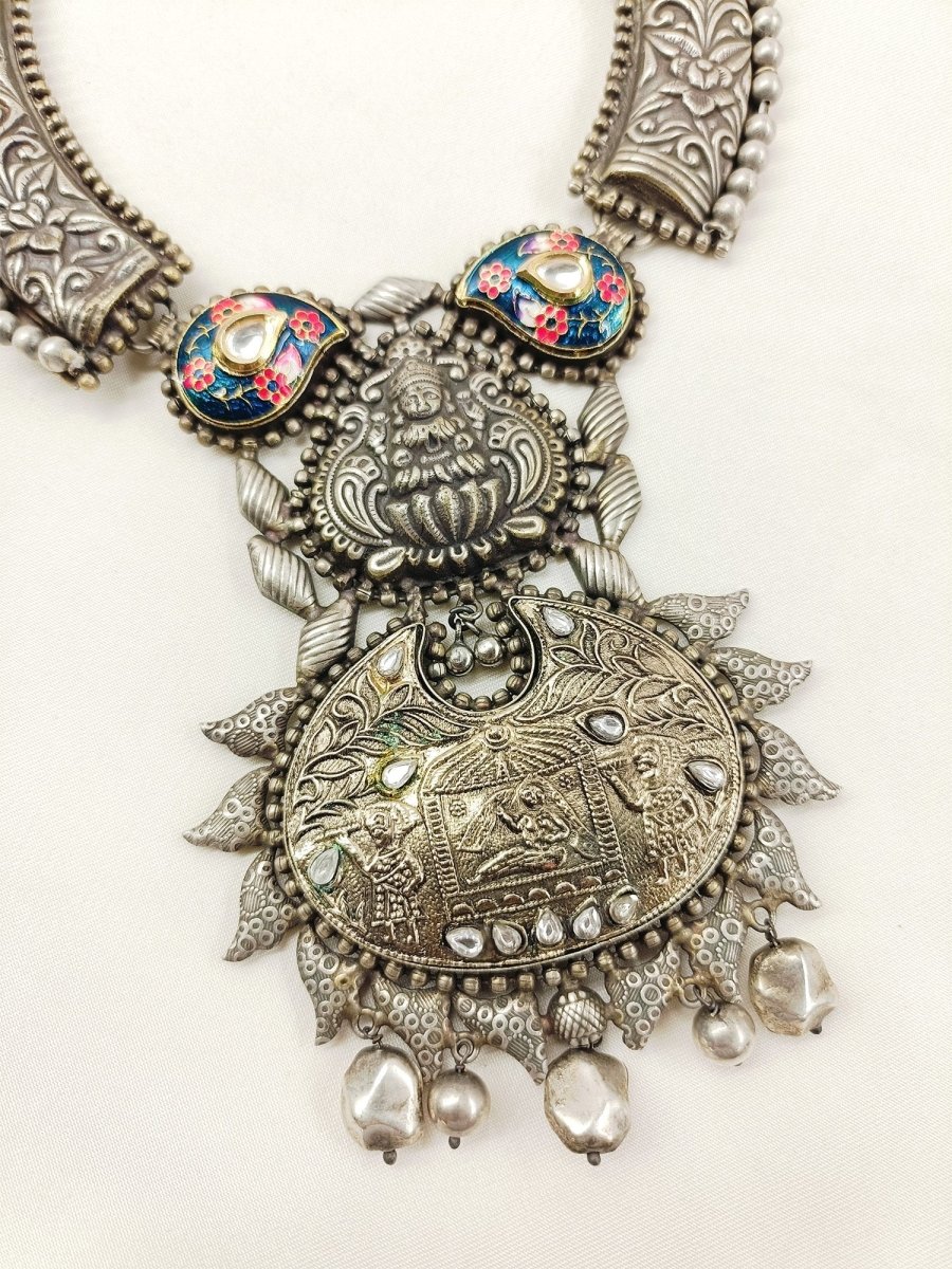 Falaq Black Oxidized Necpiece - House of Sarvati LLC