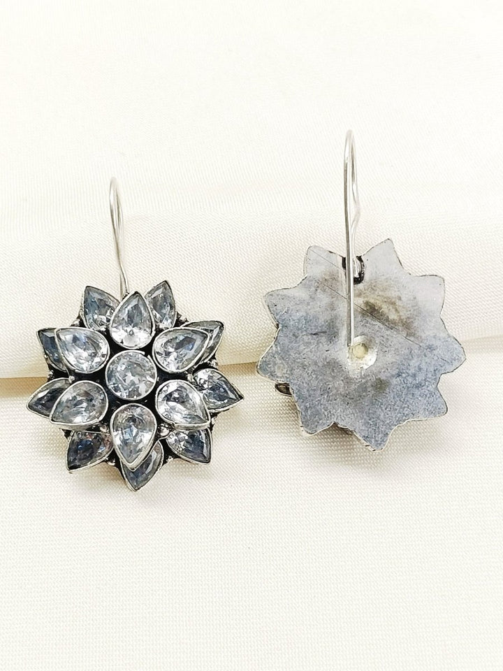 Fara White Oxidized Earring - House of Sarvati LLC
