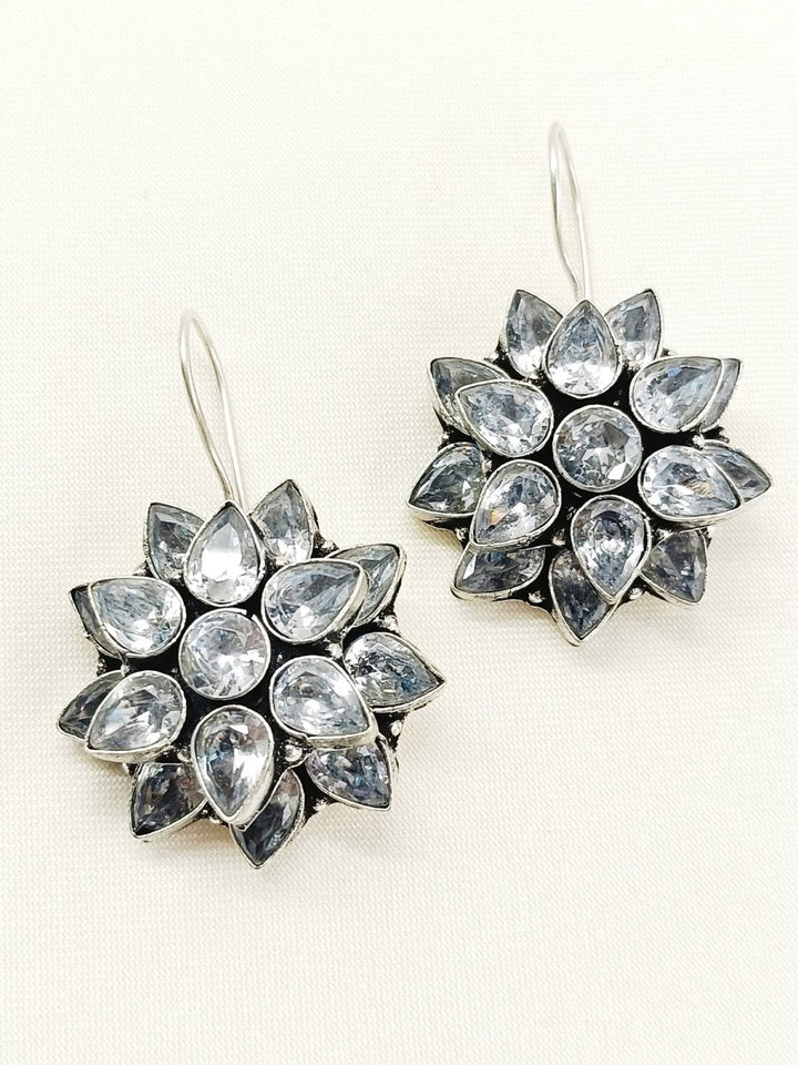 Fara White Oxidized Earring - House of Sarvati LLC