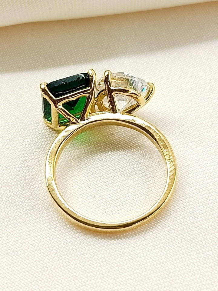 Gauhar 92.5 Silver Swarovski Stone Finger Ring - House of Sarvati LLC