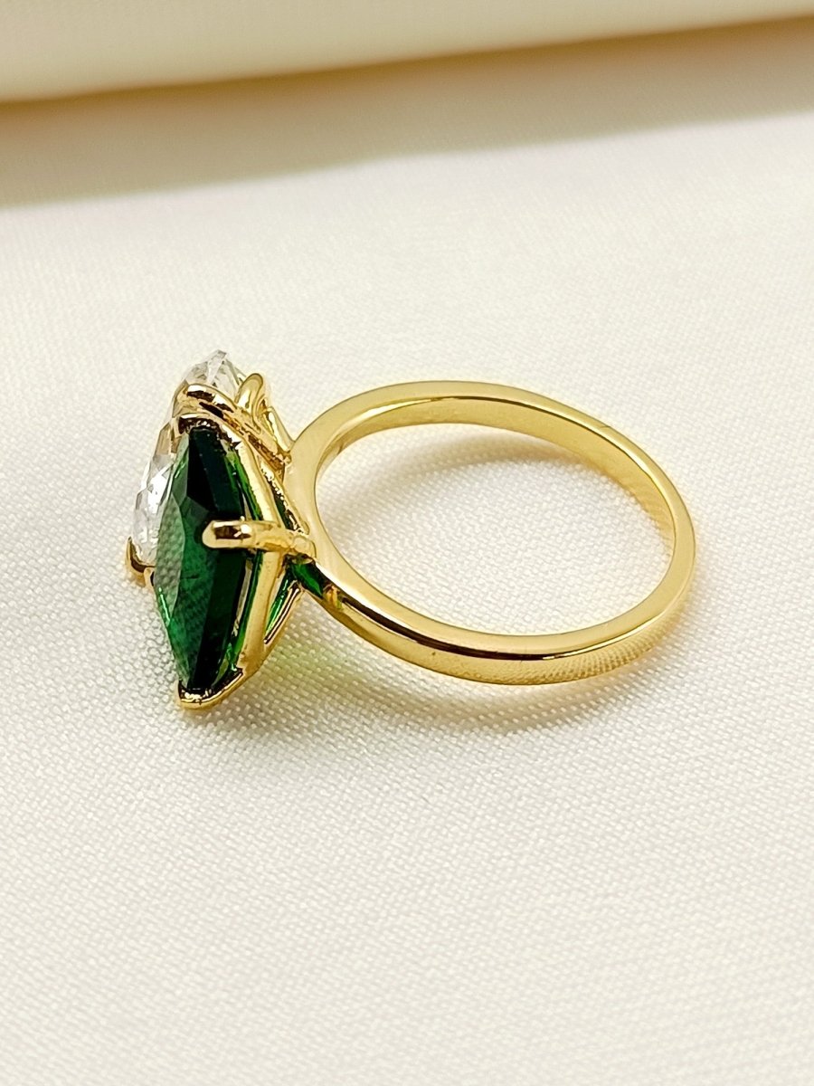 Gauhar 92.5 Silver Swarovski Stone Finger Ring - House of Sarvati LLC