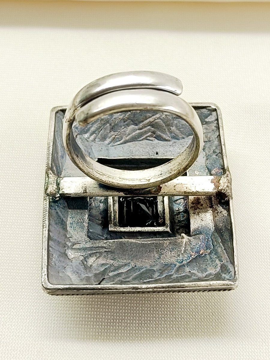Gaurika Black Oxidized Finger Ring - House of Sarvati LLC