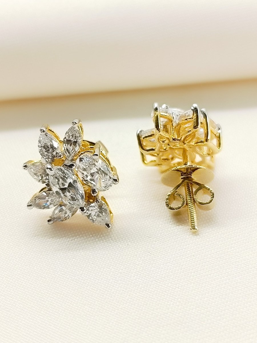 Geetu 92.5 Silver Swarovski Stone Tops - House of Sarvati LLC