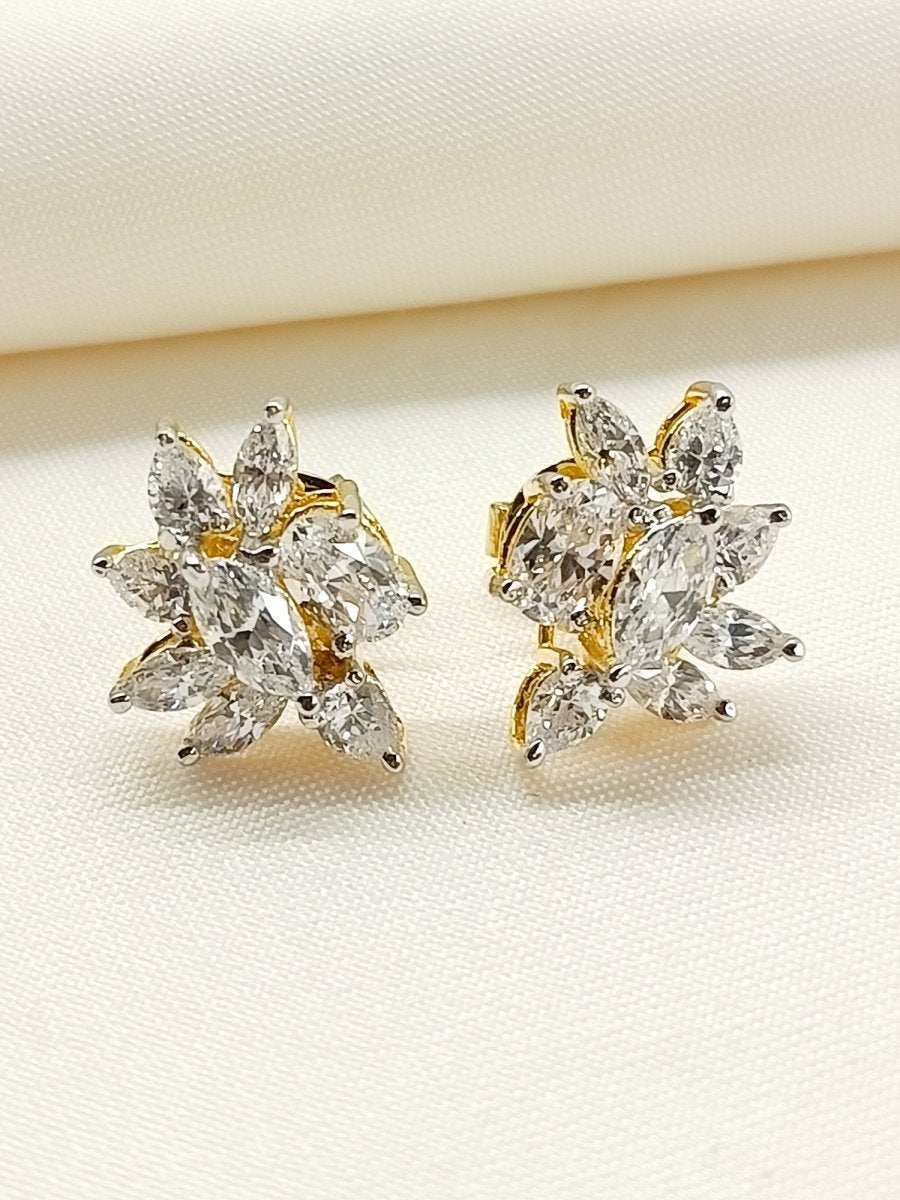 Geetu 92.5 Silver Swarovski Stone Tops - House of Sarvati LLC