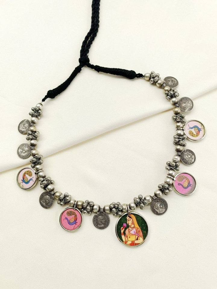 Gemi Multi Colour Oxidized Neckpiece - House of Sarvati LLC