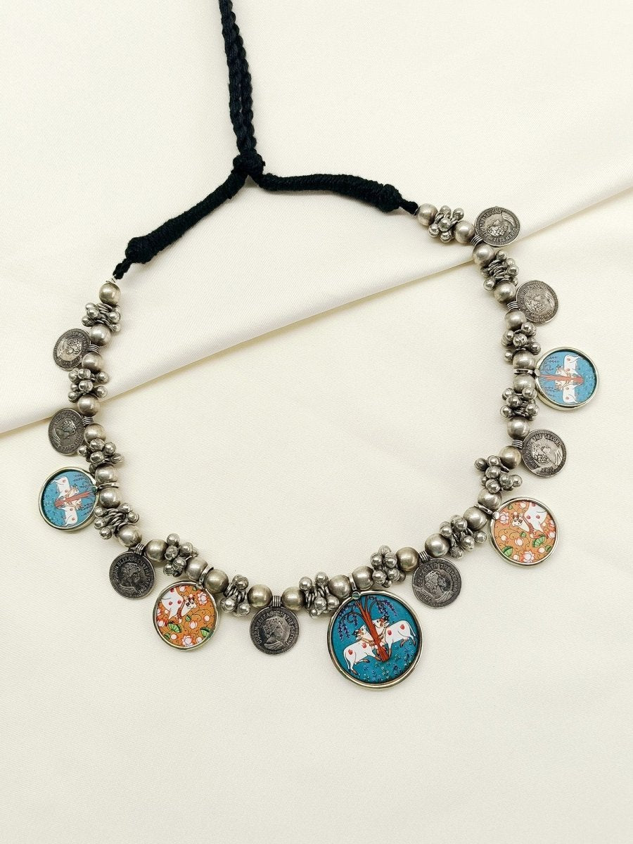 Genesis Multi Colour Oxidized Neckpiece - House of Sarvati LLC