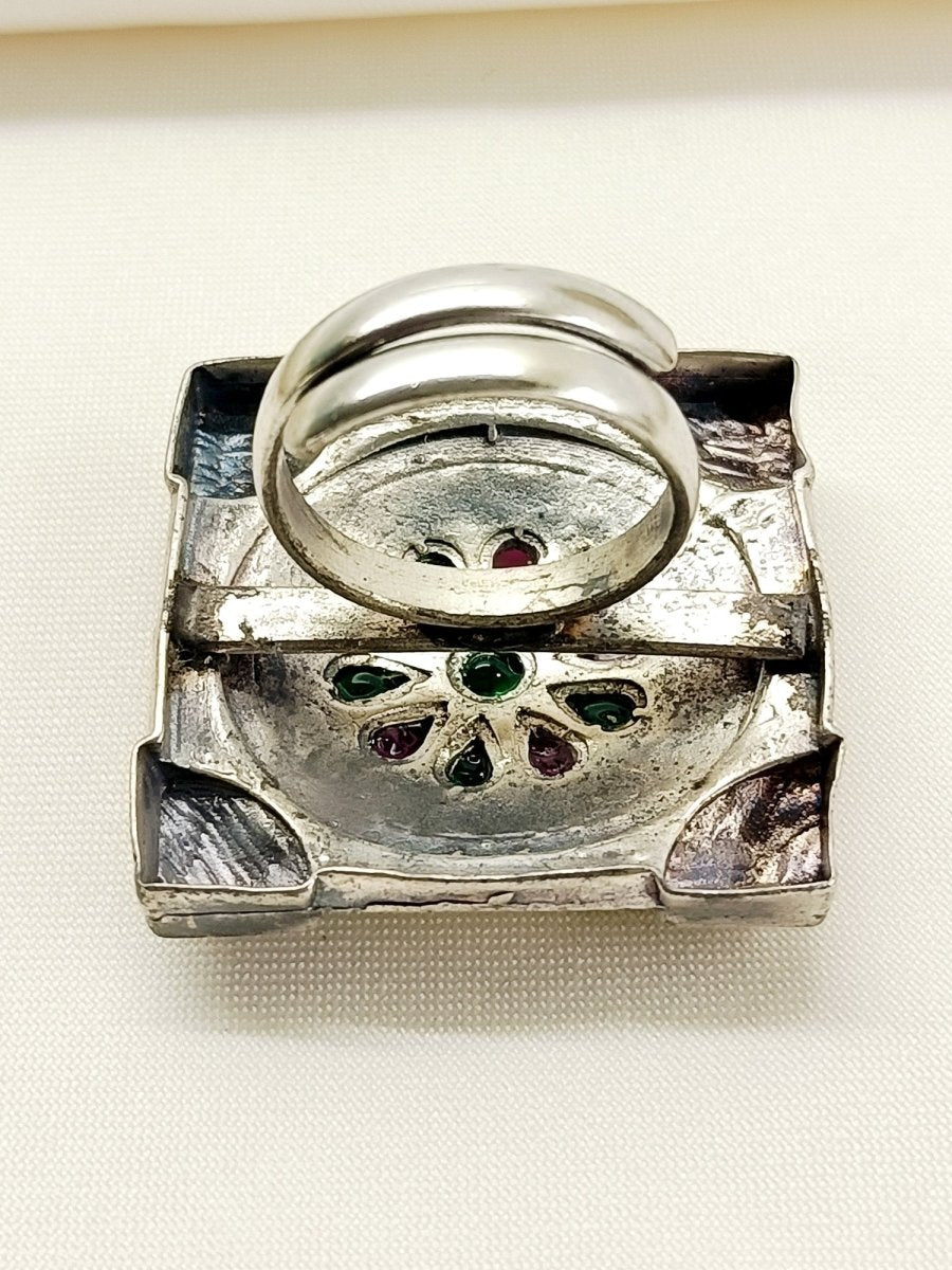 Georgia Multi Colour Oxidized Finger Ring - House of Sarvati LLC