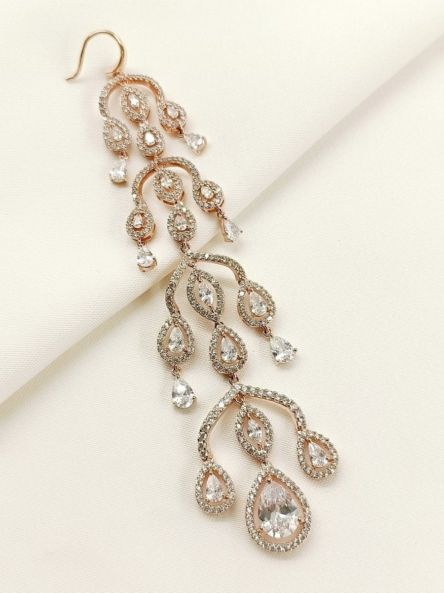 Gulmohar White American Diamond Teeka - House of Sarvati LLC