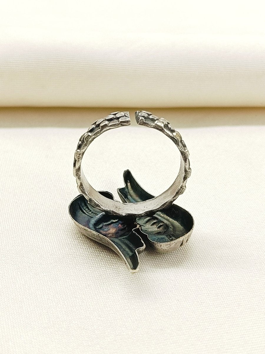 Gunjal Plain Oxidized Finger Ring - House of Sarvati LLC
