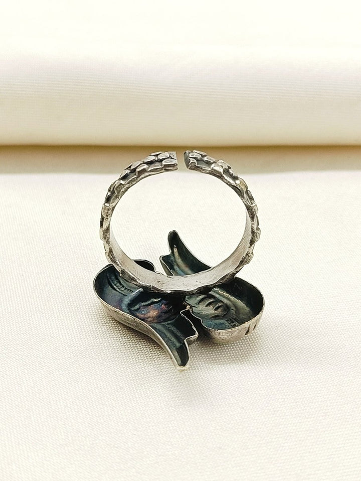 Gunjal Plain Oxidized Finger Ring - House of Sarvati LLC