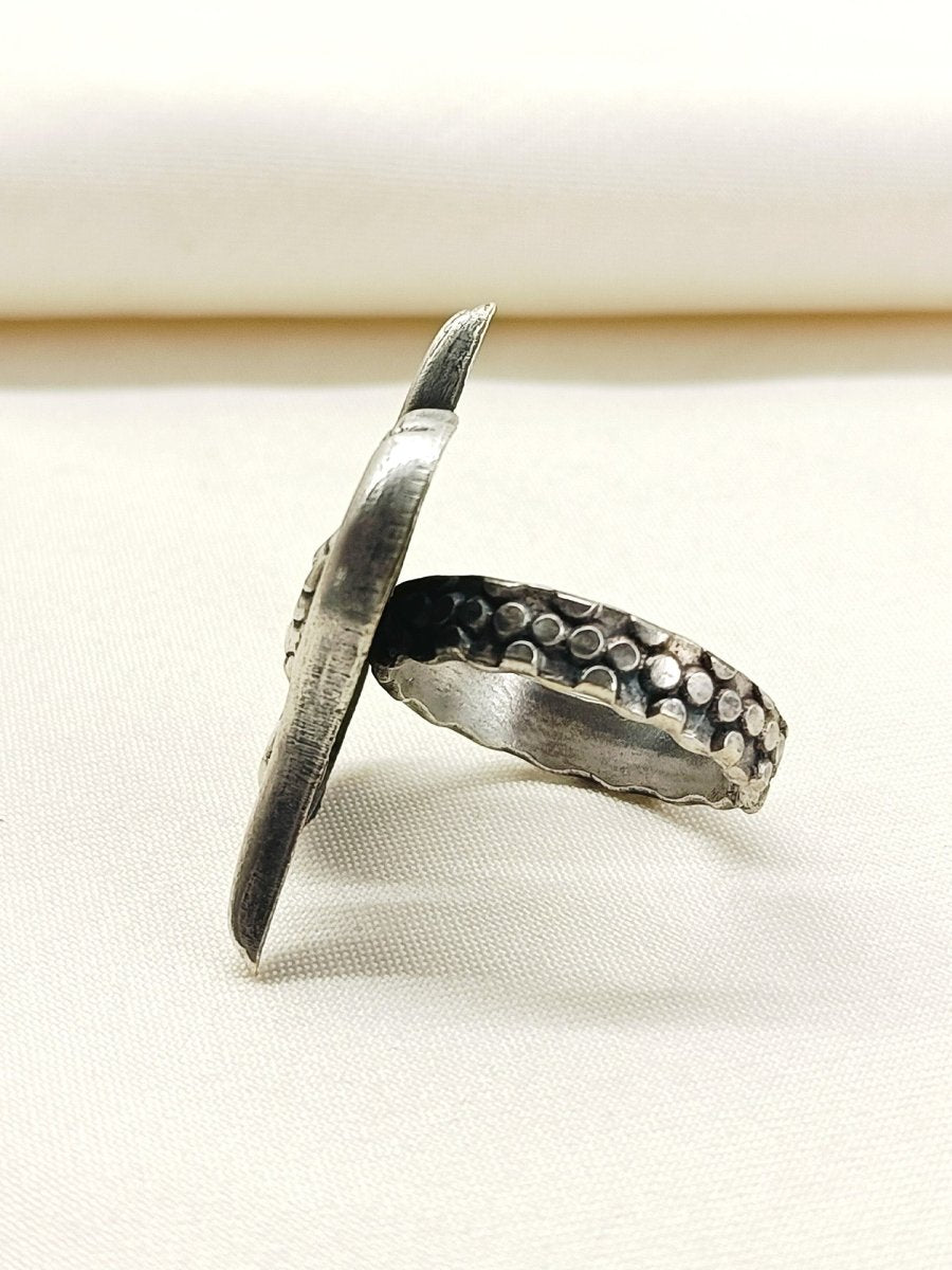Gunjal Plain Oxidized Finger Ring - House of Sarvati LLC