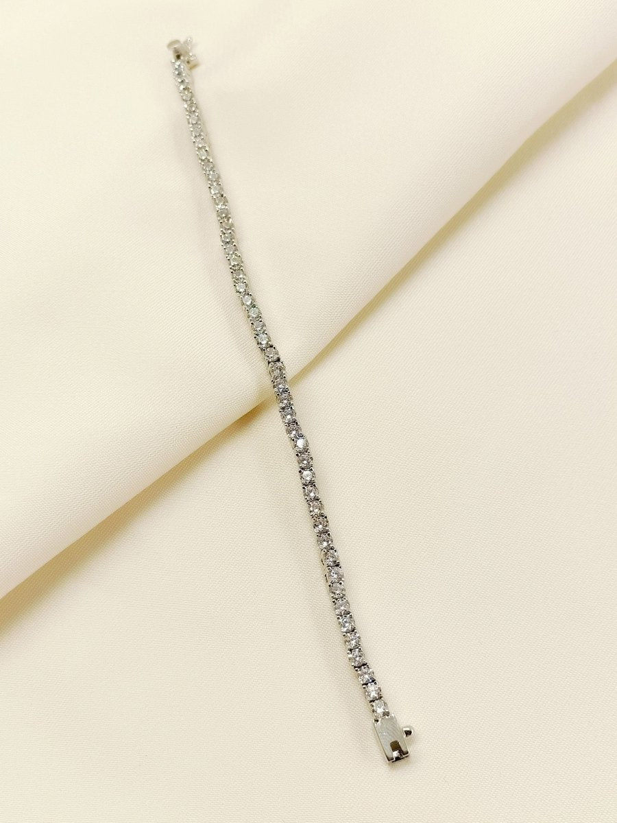 Hallie 92.5 Silver Swarovski Stone Bracelet - House of Sarvati LLC