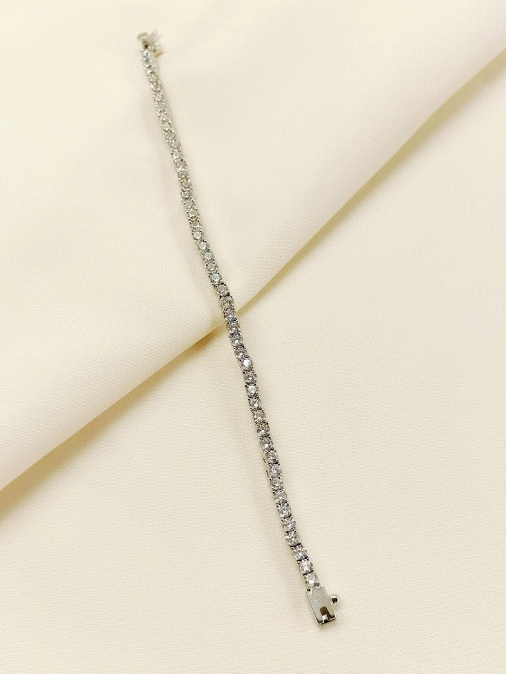Hallie 92.5 Silver Swarovski Stone Bracelet - House of Sarvati LLC