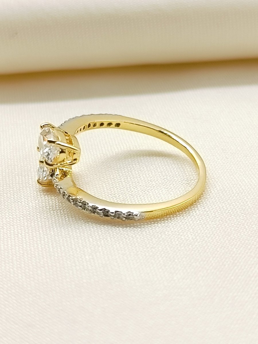 Haman 92.5 Silver Swarovski Stone Finger Ring - House of Sarvati LLC
