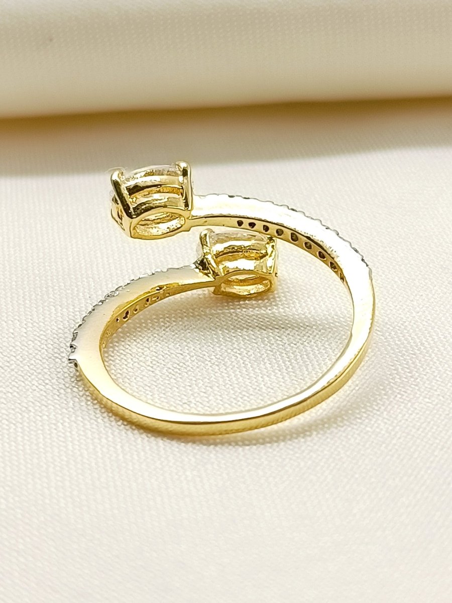 Haman 92.5 Silver Swarovski Stone Finger Ring - House of Sarvati LLC