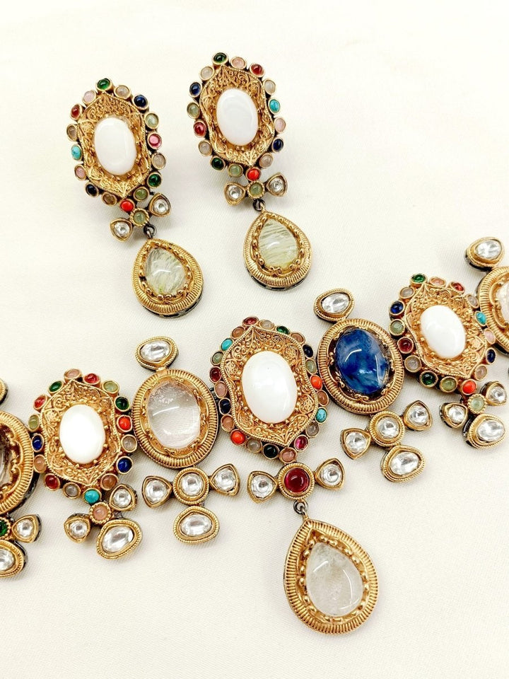 Haman Multi Colour Boutique Choker Set - House of Sarvati LLC