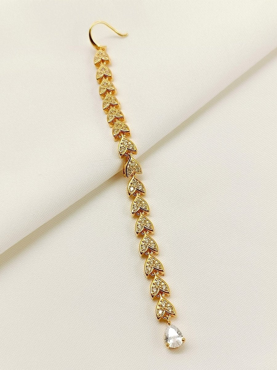 Haniya White American Diamond Teeka - House of Sarvati LLC