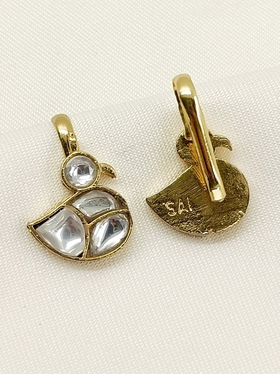 Harima White Gold Plated Kundan Ear Cuff [ Price is for Pair ] - House of Sarvati LLC
