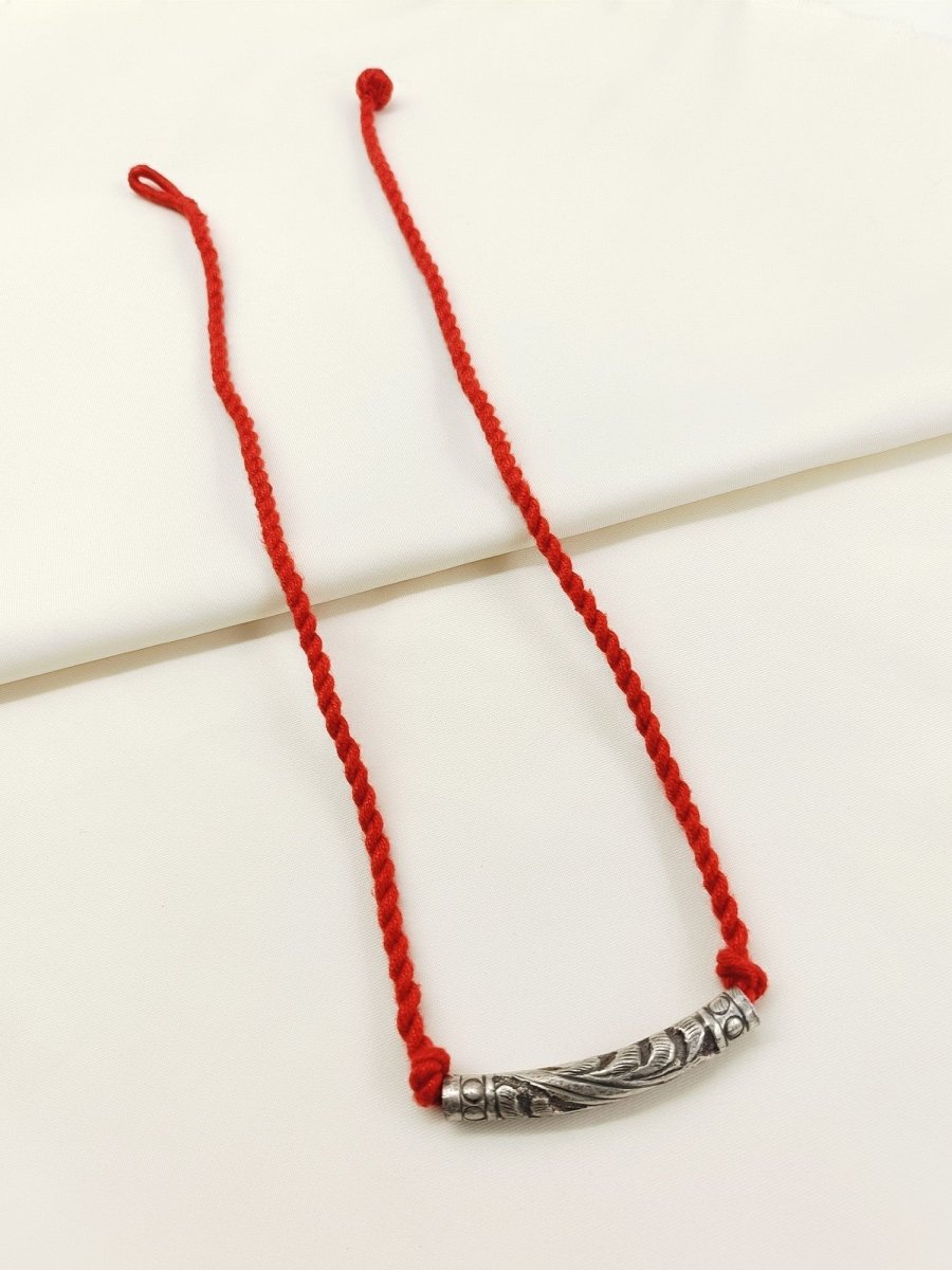 Harshita Red Oxidized Bajubandh - House of Sarvati LLC