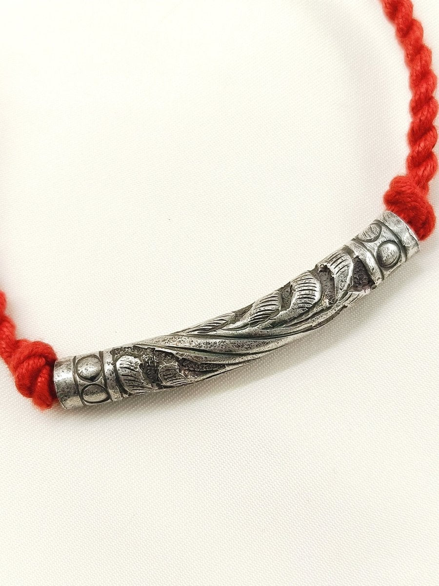 Harshita Red Oxidized Bajubandh - House of Sarvati LLC