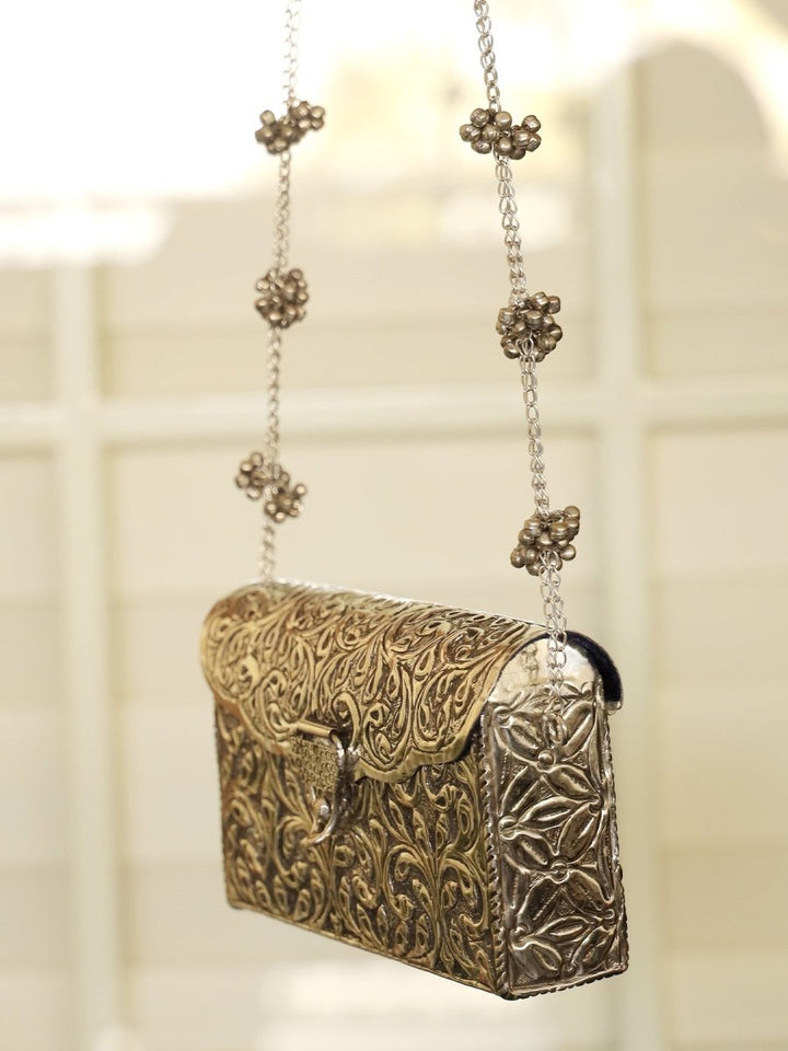 Helan Silver Evening Clutch - House of Sarvati LLC
