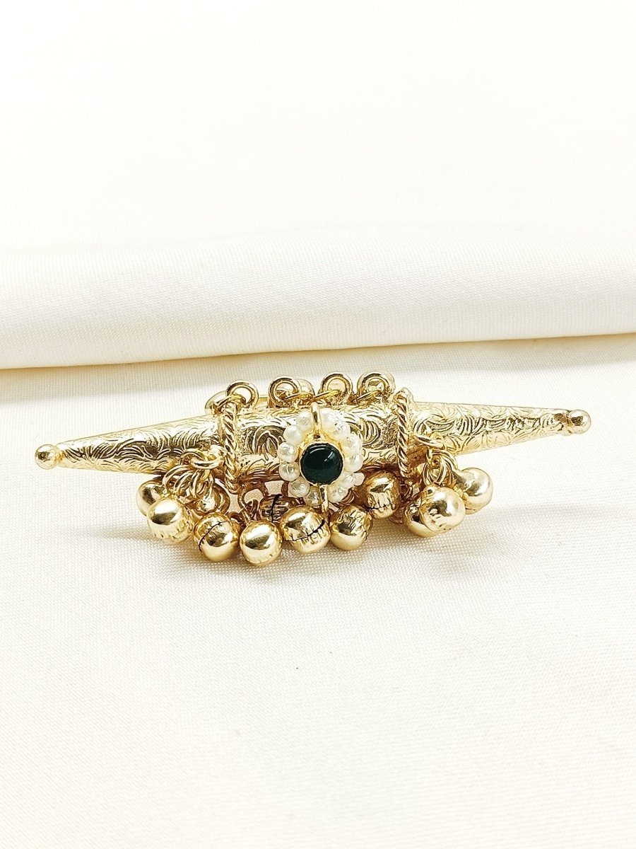 Hita Green Oxidized Finger Ring - House of Sarvati LLC