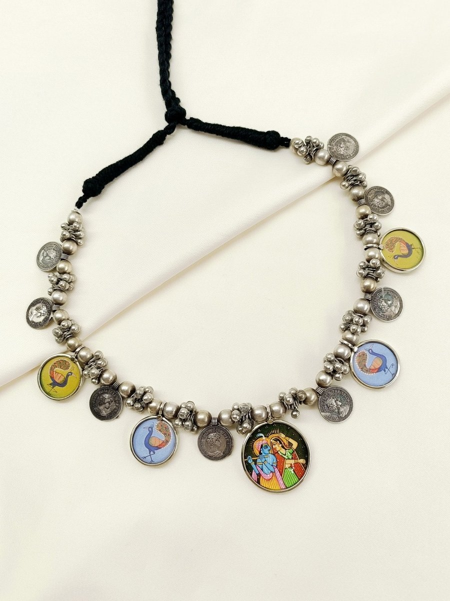 Hyma Multi Colour Oxidized Neckpiece - House of Sarvati LLC