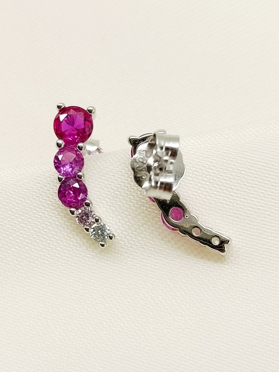 Ilham Ruby 92.5 Silver Swarovski Stone Tops - House of Sarvati LLC