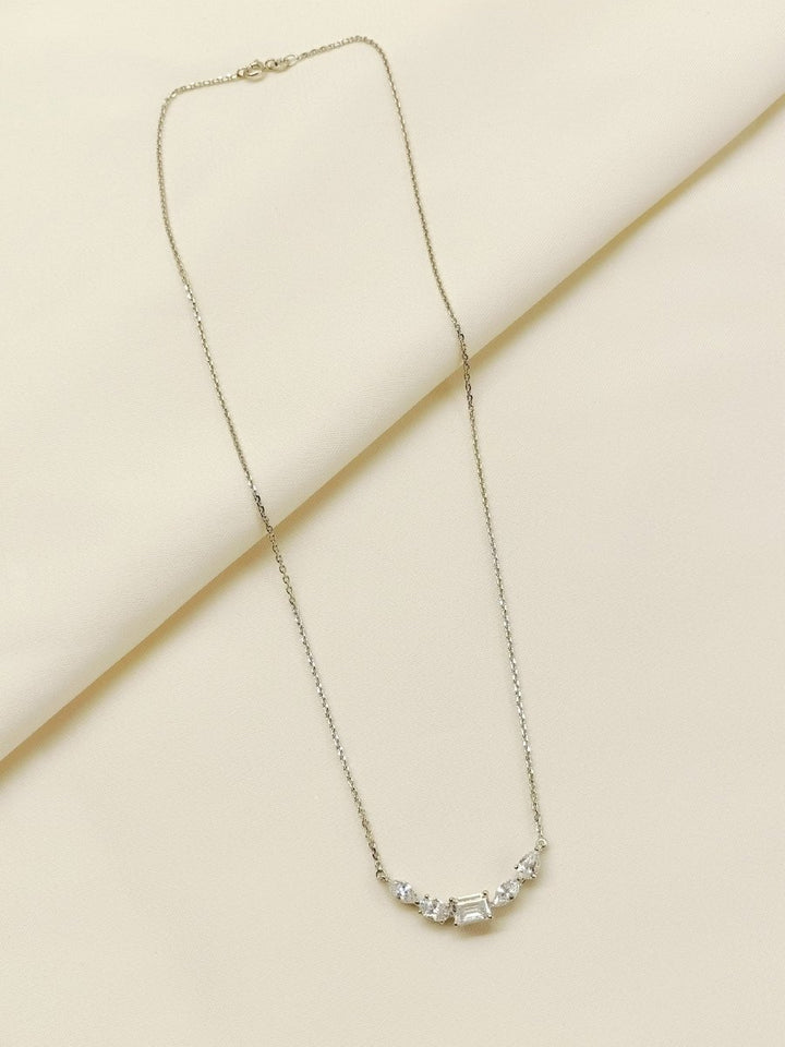 Inayat 92.5 Silver Swarovski Stone Pendal - House of Sarvati LLC