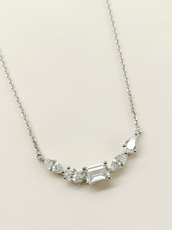 Inayat 92.5 Silver Swarovski Stone Pendal - House of Sarvati LLC